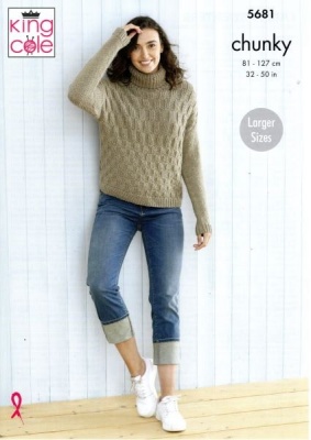 Knitting Pattern - King Cole 5681 - Subtle Drifter Chunky - Ladies Sweaters